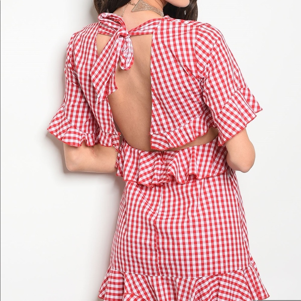 🌹 ADORABLE RED AND WHITE GINGHAM DRESS 🌹 - Picture 2 of 2
